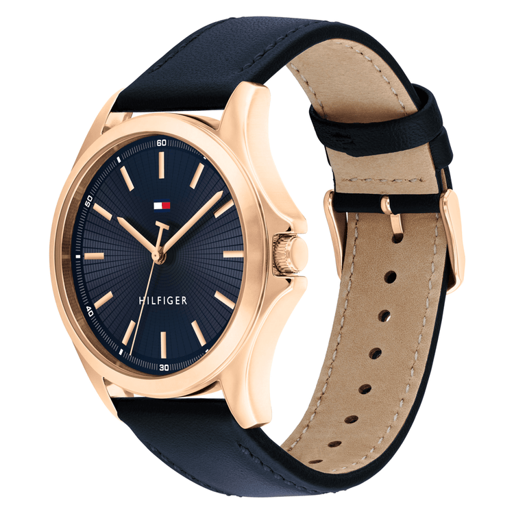 Tommy Hilfiger Bruce Blue Leather Navy Dial Men's Watch 1792189