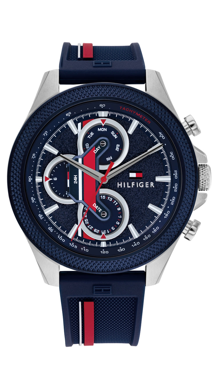 Tommy Hilfiger Clark Multiple Colour Silicone Navy Dial Men's Watch 1792083