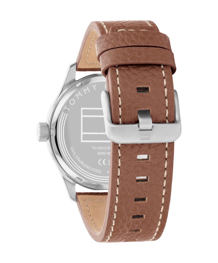 Tommy Hilfiger Forrest Brown Calfskin Navy Dial Men's Watch 1710559