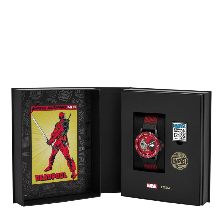 Fossil Marvel LE Deadpool Limited Edition Watch LE1196SET