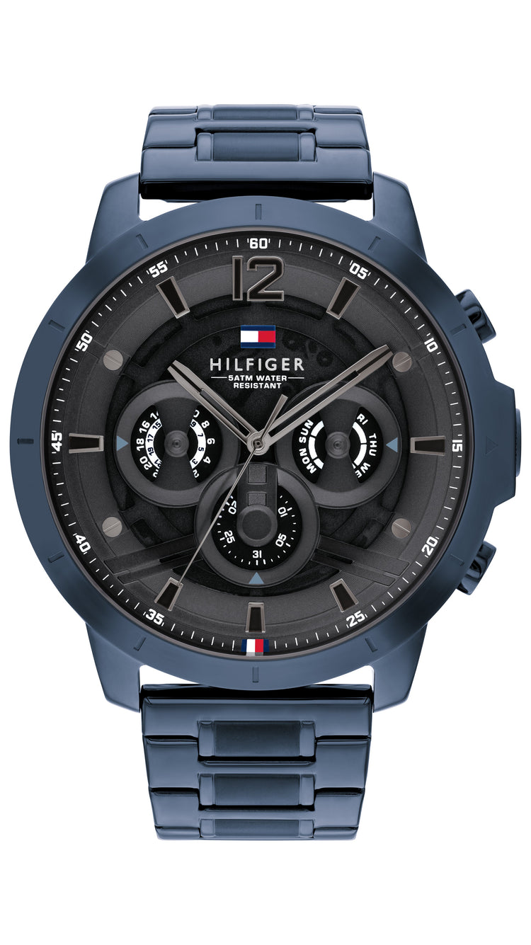 Tommy Hilfiger Luca Ionic Plated Blue Steel Grey Dial Men's Watch 1710493