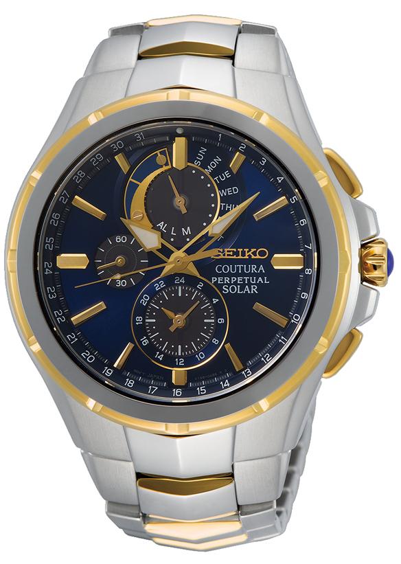 Seiko Coutura Perpetual Solar Blue Face Men's Watch Watches Seiko