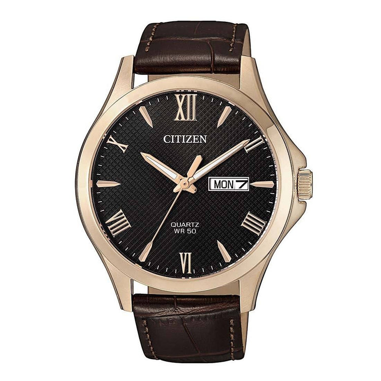 Citizen Black Brown Leather Watch BF2023-01H Watches Citizen