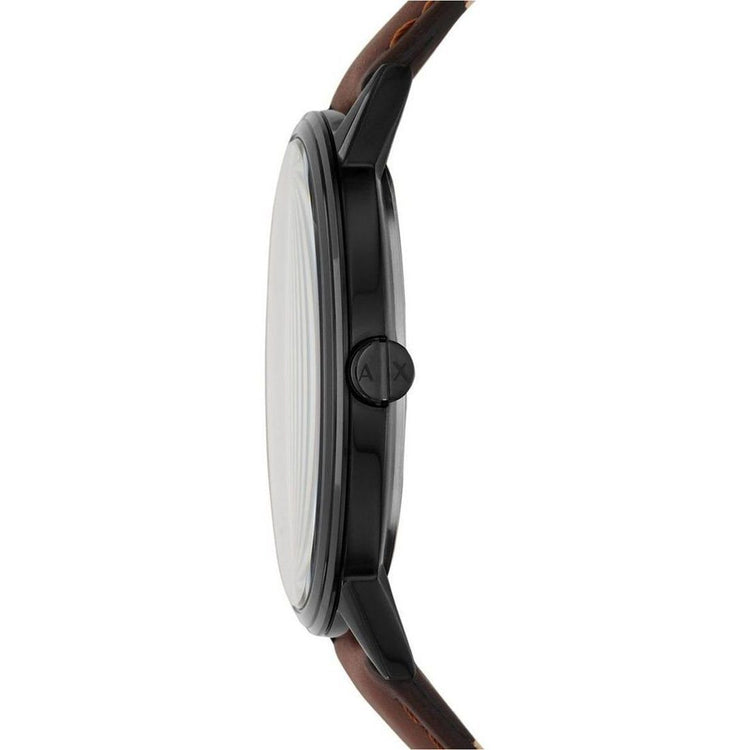 Armani Exchange Cayde Black and Brown Leather Watch AX2706 Watches Armani Exchange