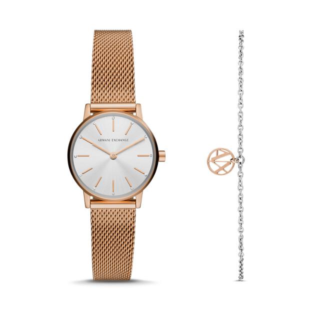 Armani Exchange Lola Rose Gold Women's Watch Gift Set AX7121 Watches Armani Exchange