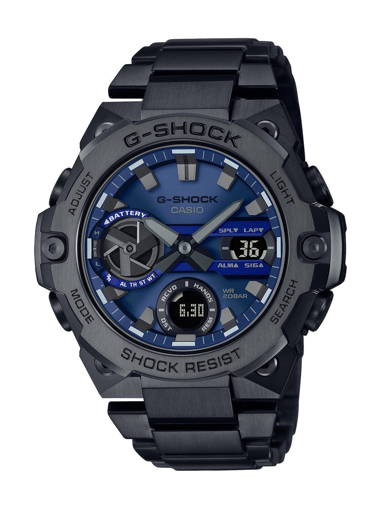 Casio G Shock G Steel Black and Blue Watch GST-B400BD-1A2DR Watches Casio