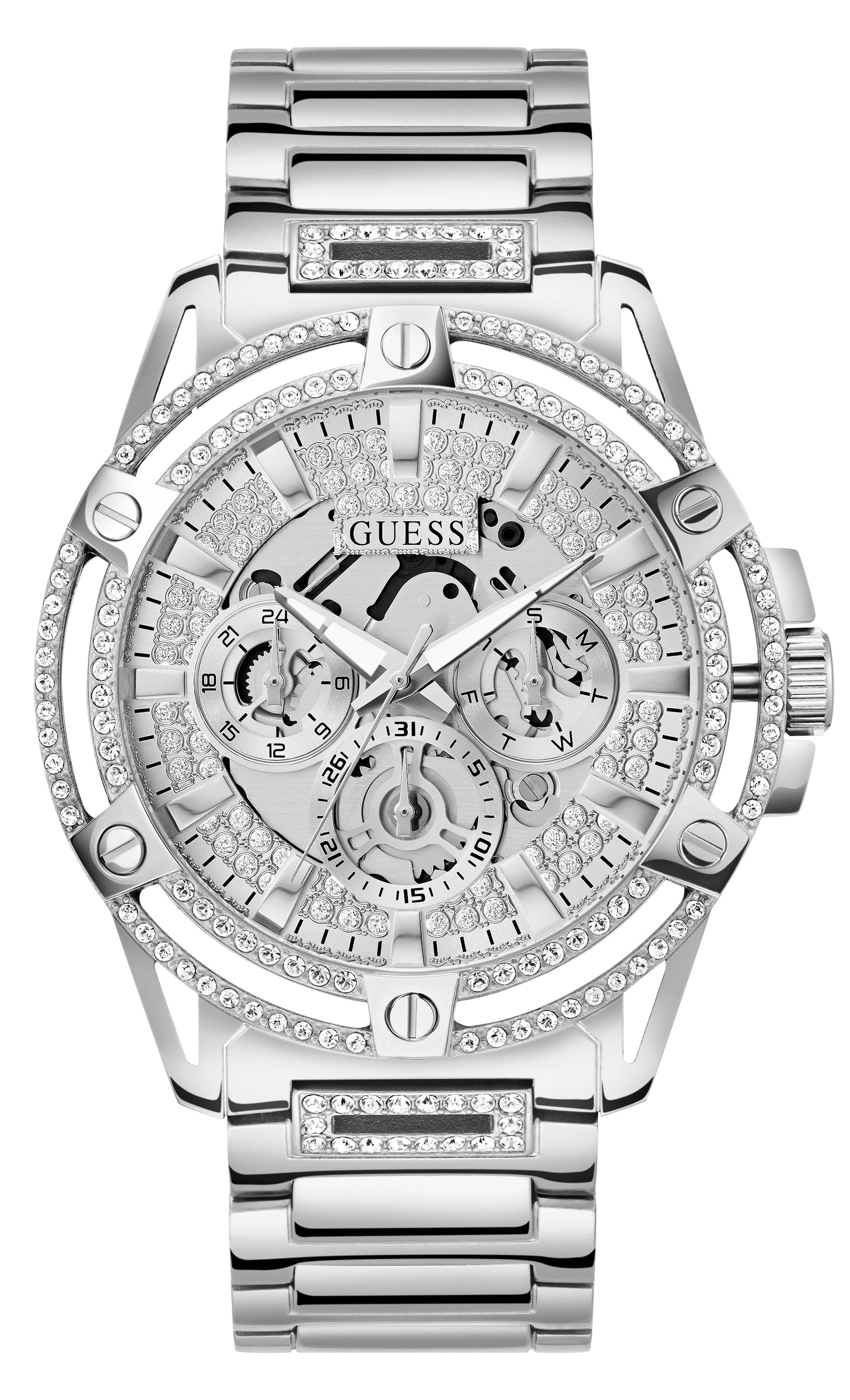 Guess men's silver outlet watch