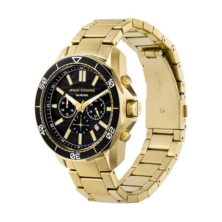 Armani Exchange Chronograph Gold-Tone Stainless Steel Watch AX1958