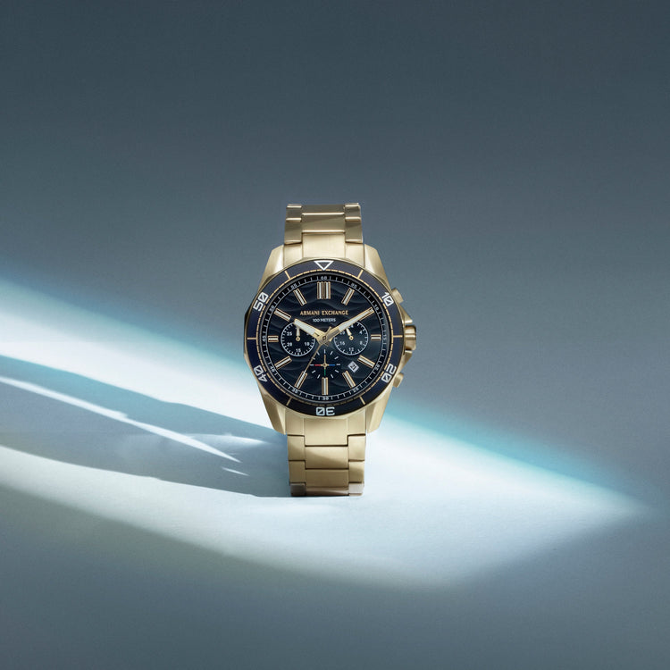 Armani Exchange Chronograph Gold-Tone Stainless Steel Watch AX1958