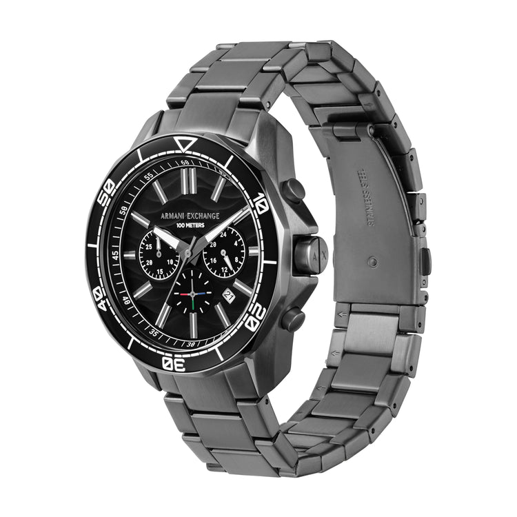 Armani Exchange Chronograph Gunmetal Stainless Steel Watch AX1959