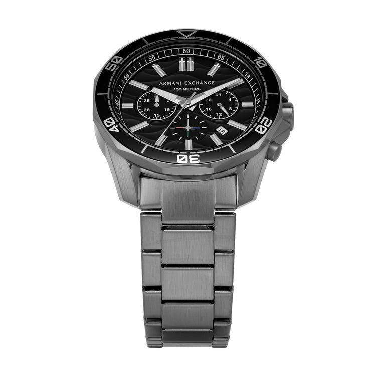 Armani Exchange Chronograph Gunmetal Stainless Steel Watch AX1959