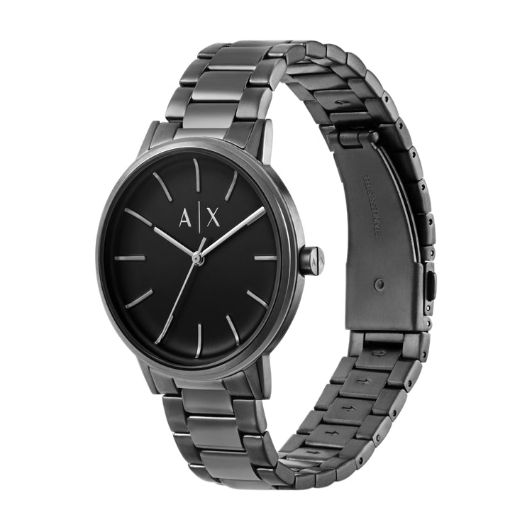 Armani Exchange Three-Hand Gunmetal Stainless Steel Watch AX2761