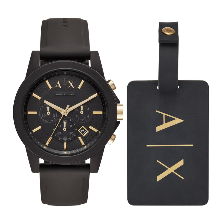Armani Exchange Watch & Luggage Tag Gift Set AX7105 Watches Armani Exchange