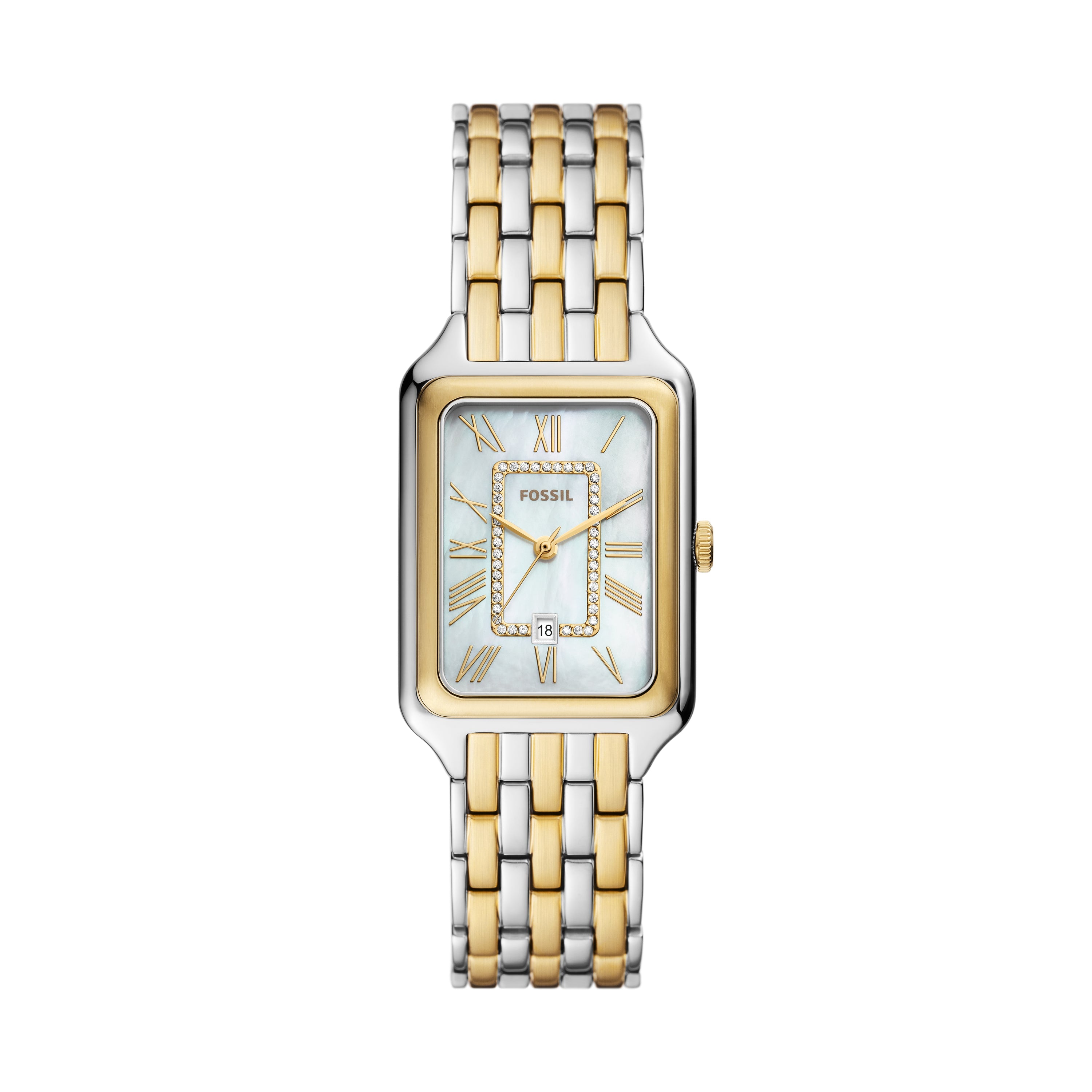 Fossil Raquel Three-Hand Date Two-Tone Stainless Steel Watch ES5305