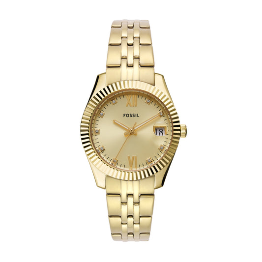 Fossil Scarlette Three-Hand Date Gold-Tone Stainless Steel Watch ES5338 watches item
