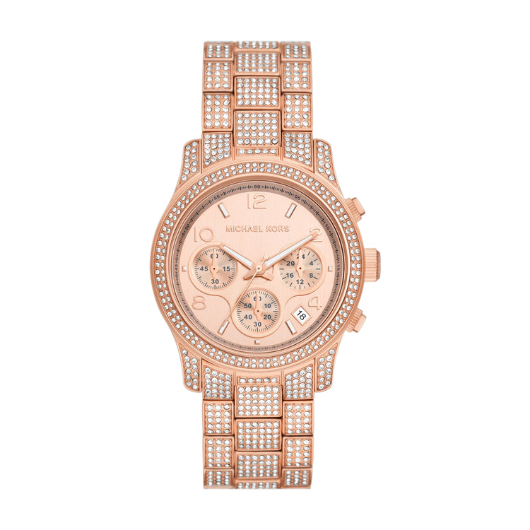 Michael Kors Runway Chronograph Rose Gold-Tone Stainless Steel Watch MK7481