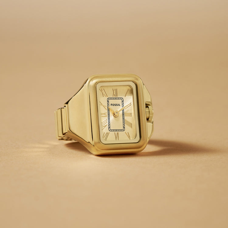 Fossil Raquel Watch Ring Two-Hand Gold-Tone Stainless Steel ES5343