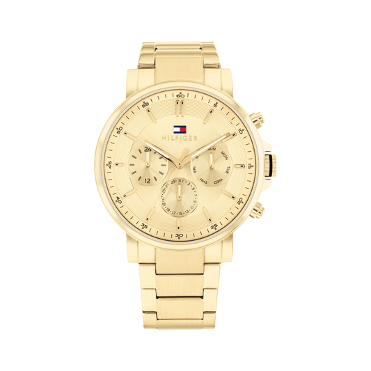 Tommy Hilfiger Tyson Ionic Plated Thin Gold Steel Champagne Dial Men's Watch 1710611 watches item