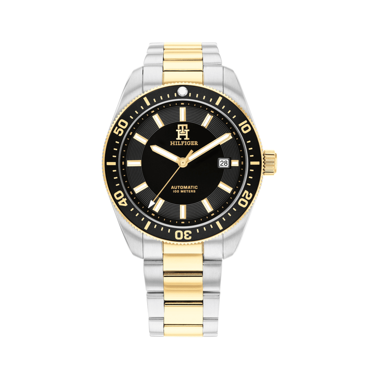 Tommy Hilfiger Th85 Two Tone Stainless Steel Black Dial Men's Watch 1710552