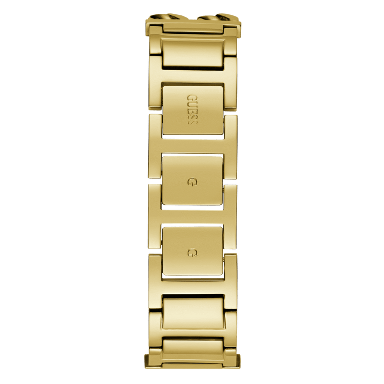 Guess Mod Id Polished Gold Tone Case Sunray Champagne Dial And Polished Gold Tone Bracelet With Crystals And Adjustable G Links GW0668L2