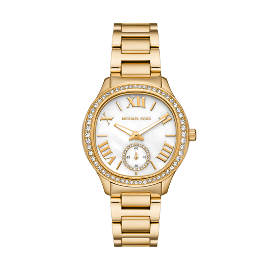Michael Kors Sage Three-Hand Gold-Tone Stainless Steel Watch MK4805 watches item