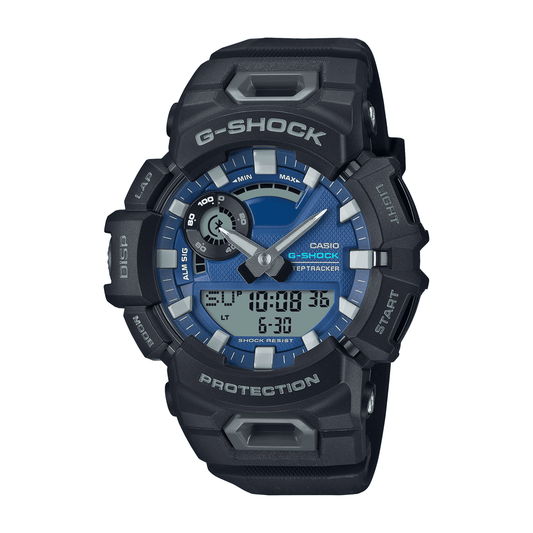 Casio G Shock G Squad Breeze Run Bluetooth Life Log Dual 200M Water Resistant Blue Face Black Resin Band GBA900CB-1A watches item