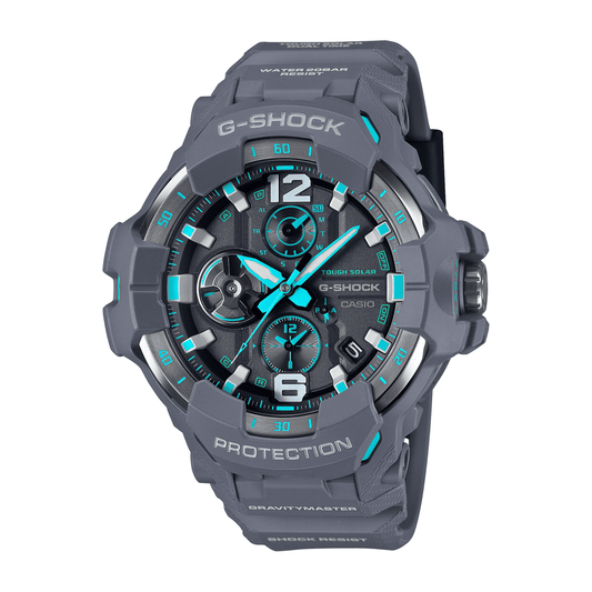 Casio G Shock Mog Gravity Master Solar Bluetooth Dual Stopwatch 200M Water Resistant Black W/ Blue Accent el Resin GRB300-8A2 watches item