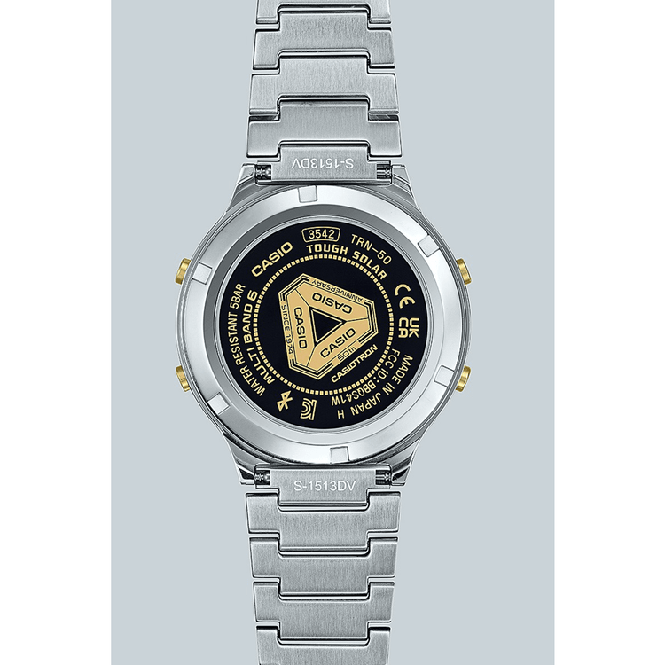Casiotron 50th Anniversary Sky & Sea Blue and Gold Stainless Steel Band TRN50SS-2A