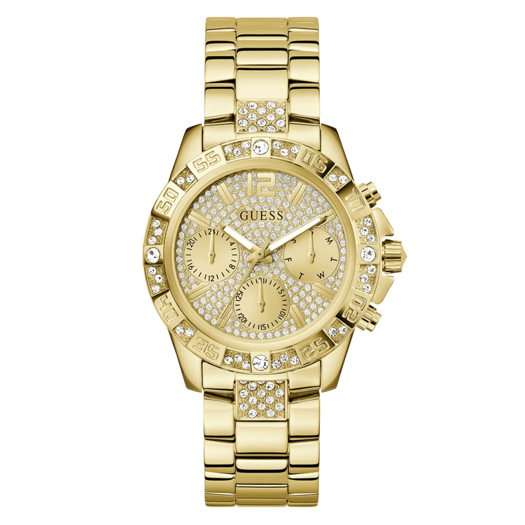Guess Sport Majesty Sport Gold-Tone Crystal Bezel Men's Watch GW0771L2