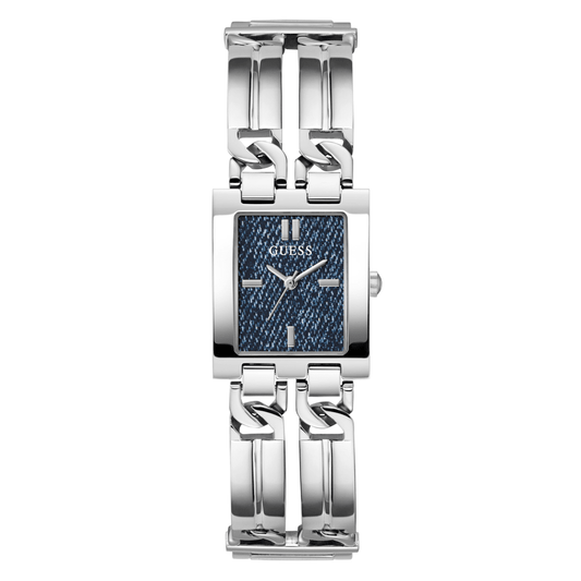 Guess Trend Mod Id Trend Silver-Tone Blue Denim Women's Watch GW0807L1 watches item