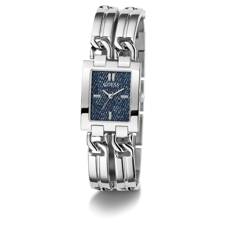 Guess Trend Mod Id Trend Silver-Tone Blue Denim Women's Watch GW0807L1