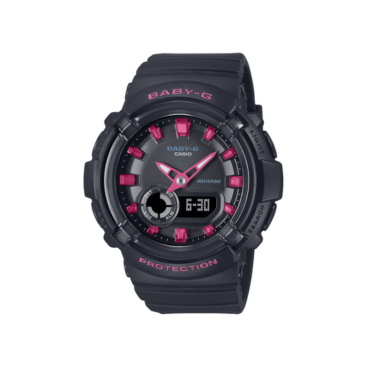 Casio Baby G Duo Dance In Neon Led Worldtime Stopwatch Alarm 100M Water Resistant Black W/ Red Accent Resin BGA280DN-1A watches item