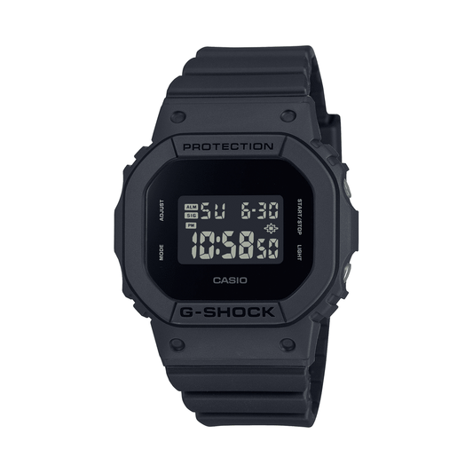 Casio G Shock Mid Dig Black Out Stopwatch Alarm 200M Water Resistant Black Case And Resin Band GMDS5610BB-1D watches item