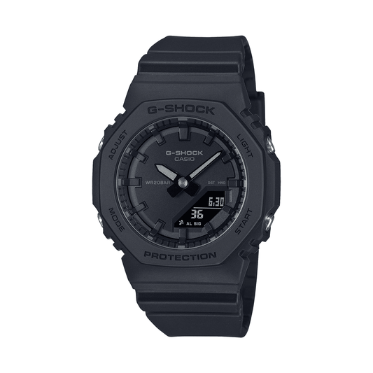 Casio G-Shock Mid Duo Black Out Worldtime Stopwatch Alarm 200M Water Resistant Black Case And Resin Band GMAP2100BB-1A watches item