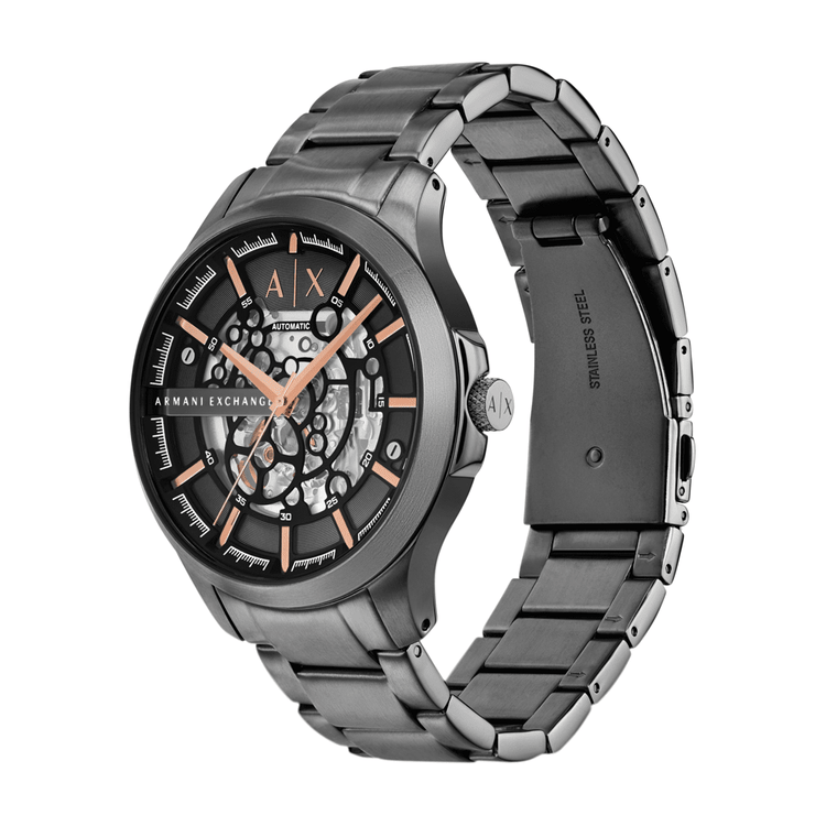 Armani Exchange Automatic Gunmetal Stainless Steel Watch AX2458