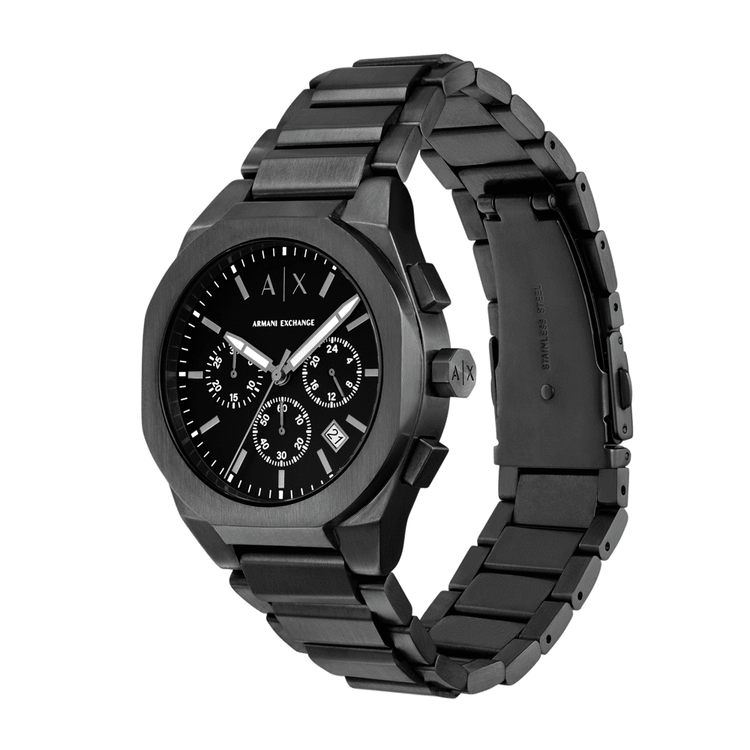 Armani Exchange Chronograph Black Stainless Steel Watch AX4183