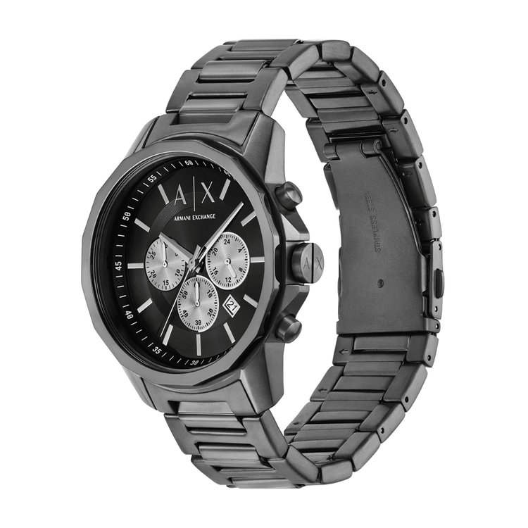 Armani Exchange Chronograph Gunmetal Stainless Steel Watch AX1765