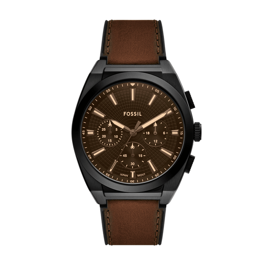 Fossil Everett Chronograph Brown Leather Watch FS6108 watches item