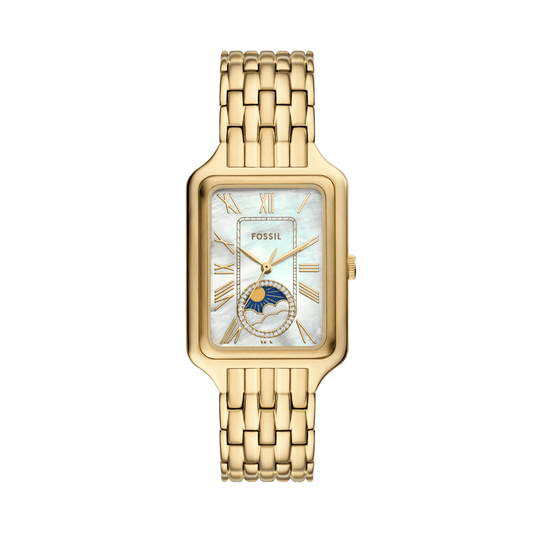 Fossil Raquel Sun Moon Multifunction Gold-Tone Stainless Steel Watch ES5398 watches item