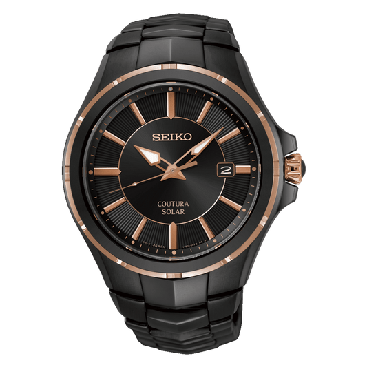 Seiko Men's Stainless Steel Black Watch SNE516P watches item