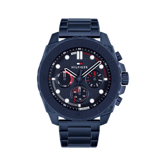 Tommy Hilfiger Morgan Ionic Plated Blue Steel Navy Dial Men's Watch 1710691 watches item
