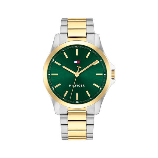 Tommy Hilfiger Bruce Two Tone Stainless Steel Green Dial Men's Watch 1792192 watches item