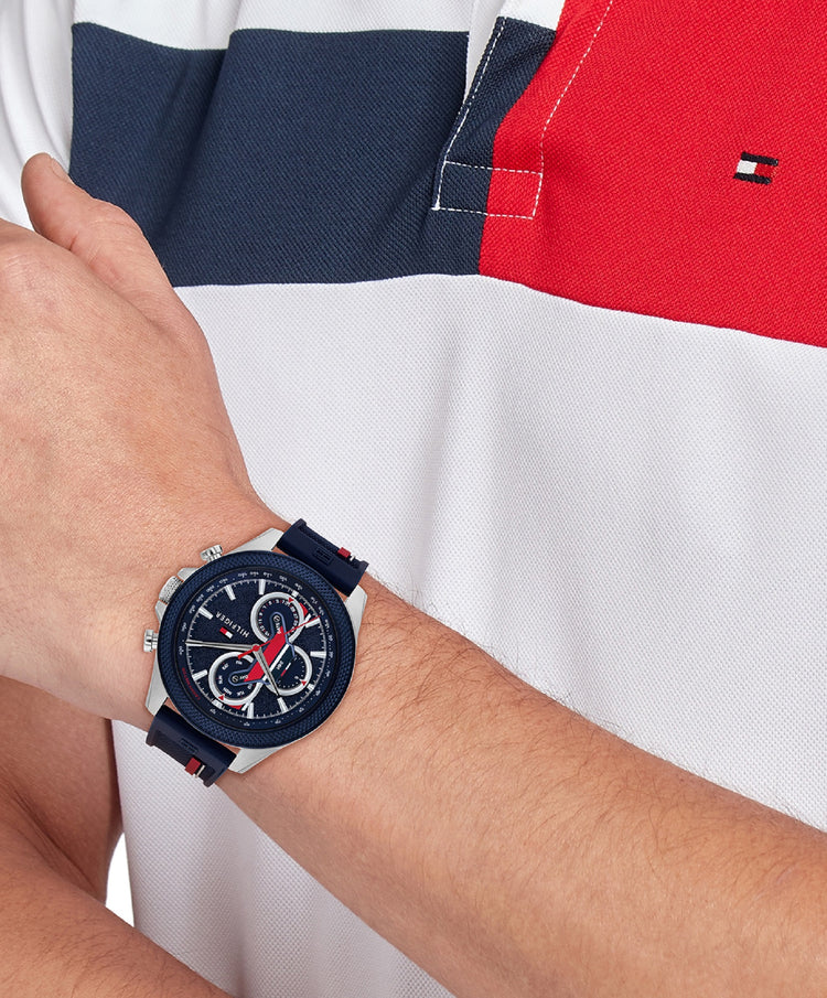 Tommy Hilfiger Clark Multiple Colour Silicone Navy Dial Men's Watch 1792083