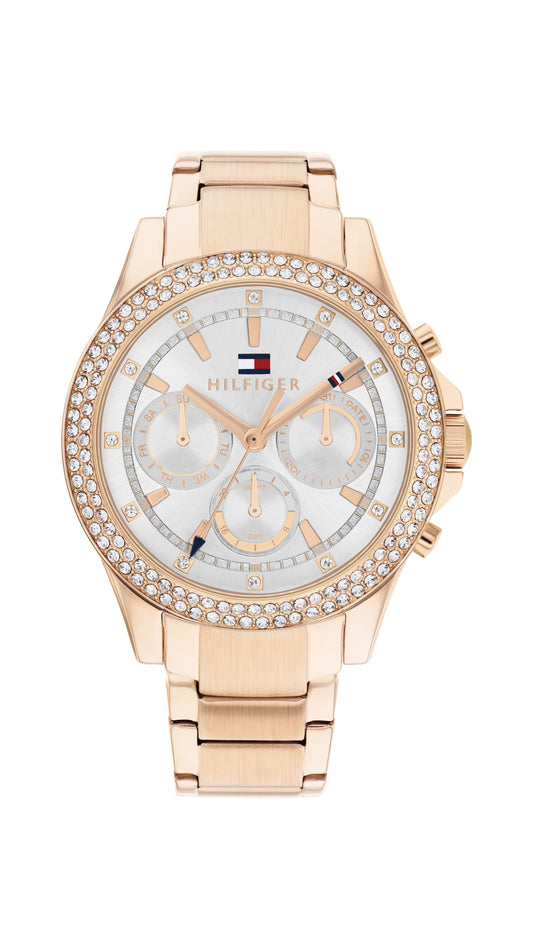 Tommy Hilfiger Haven Ionic Plated Carnation Gold Steel Light Grey Dial Women's Watch 1782624 watches item