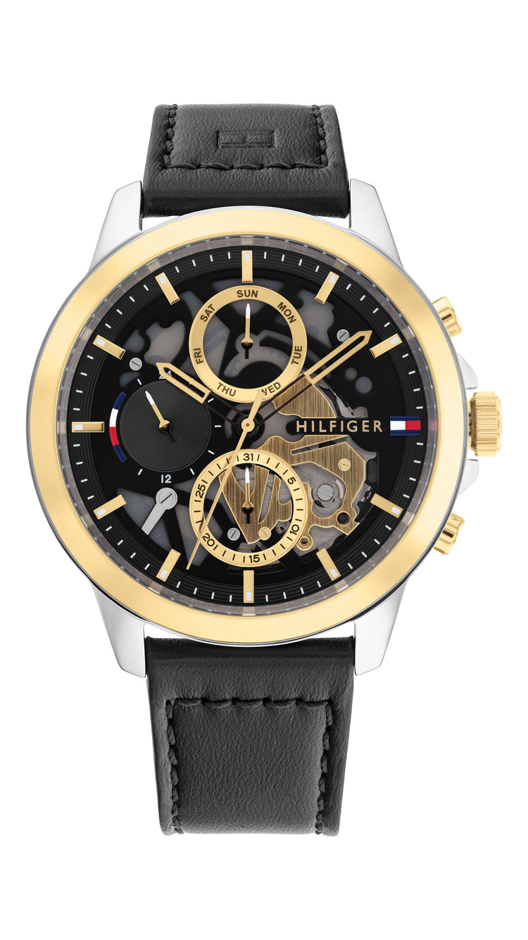 Tommy Hilfiger Henry Black and Gold Men's Watch 1710474
