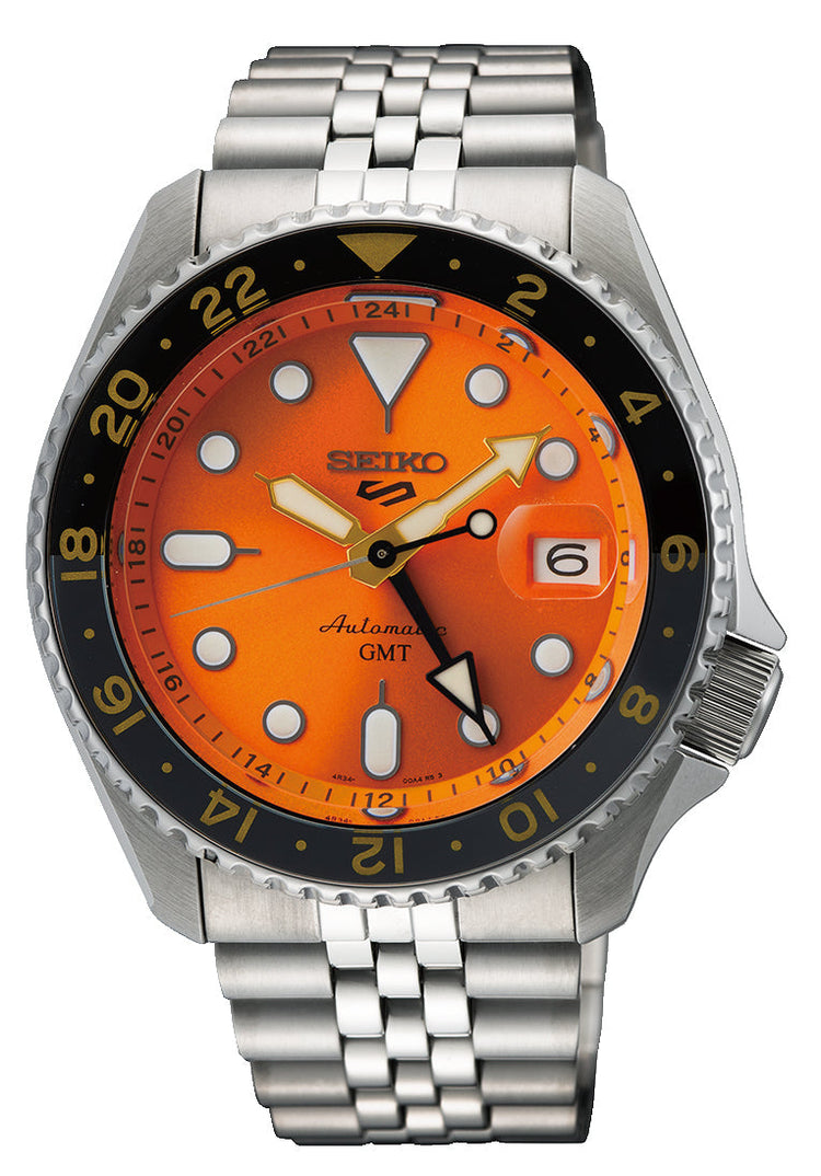 Seiko GMT Orange and Silver Men's Watch SSK005