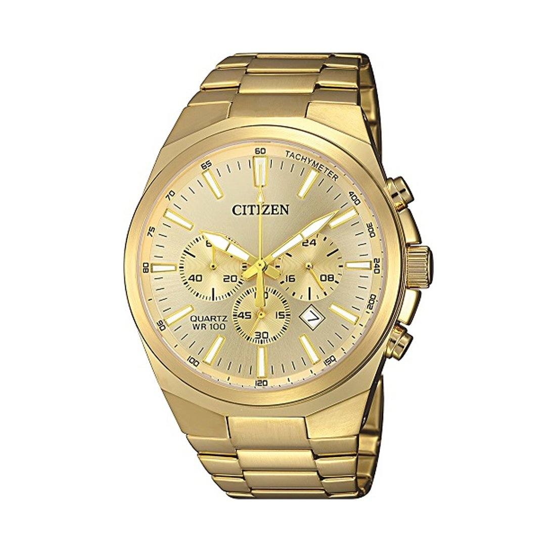 Citizen Men's Chronograph Gold Tone Stainless-Steel Watch Model AN8172-53P Watches Citizen 