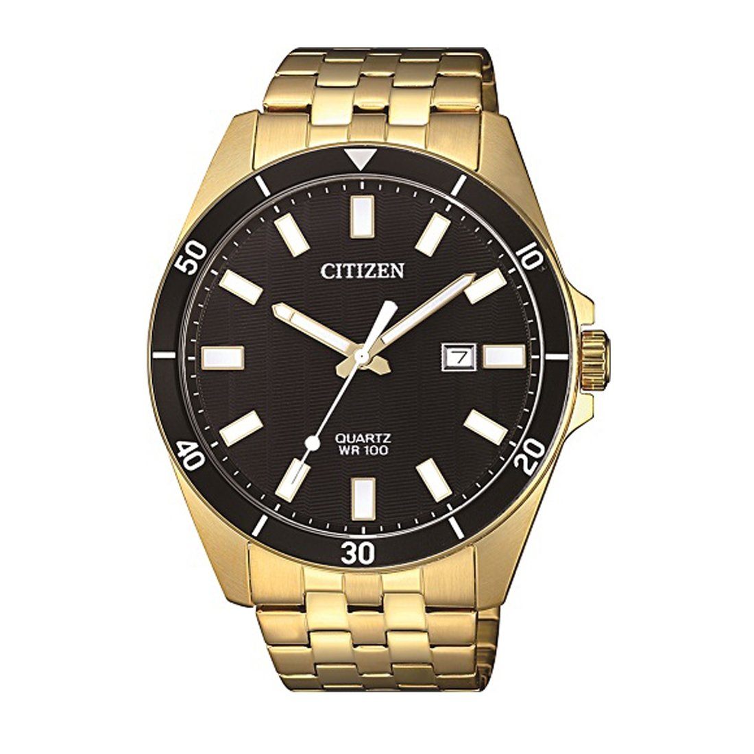 Citizen Men's Black Dial Gold Stainless-Steel Watch Model BI5052-59E Watches Seiko 