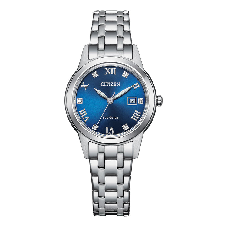 Citizen Blue and Silver Eco-Drive Women's Watch FE1240-81L