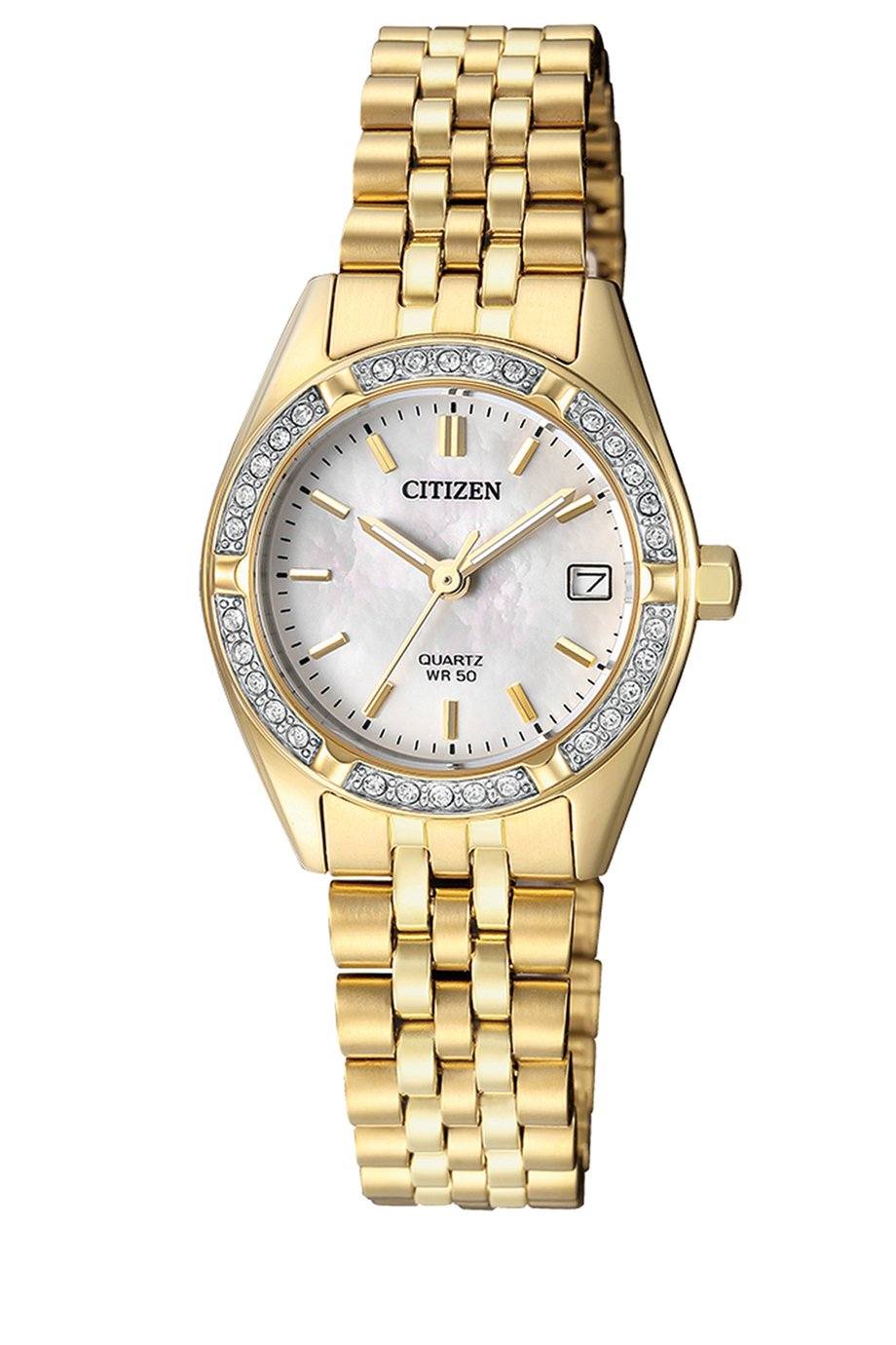Citizen Ladies Gold Stone Set Watch EU6062-50D – Watches Galore